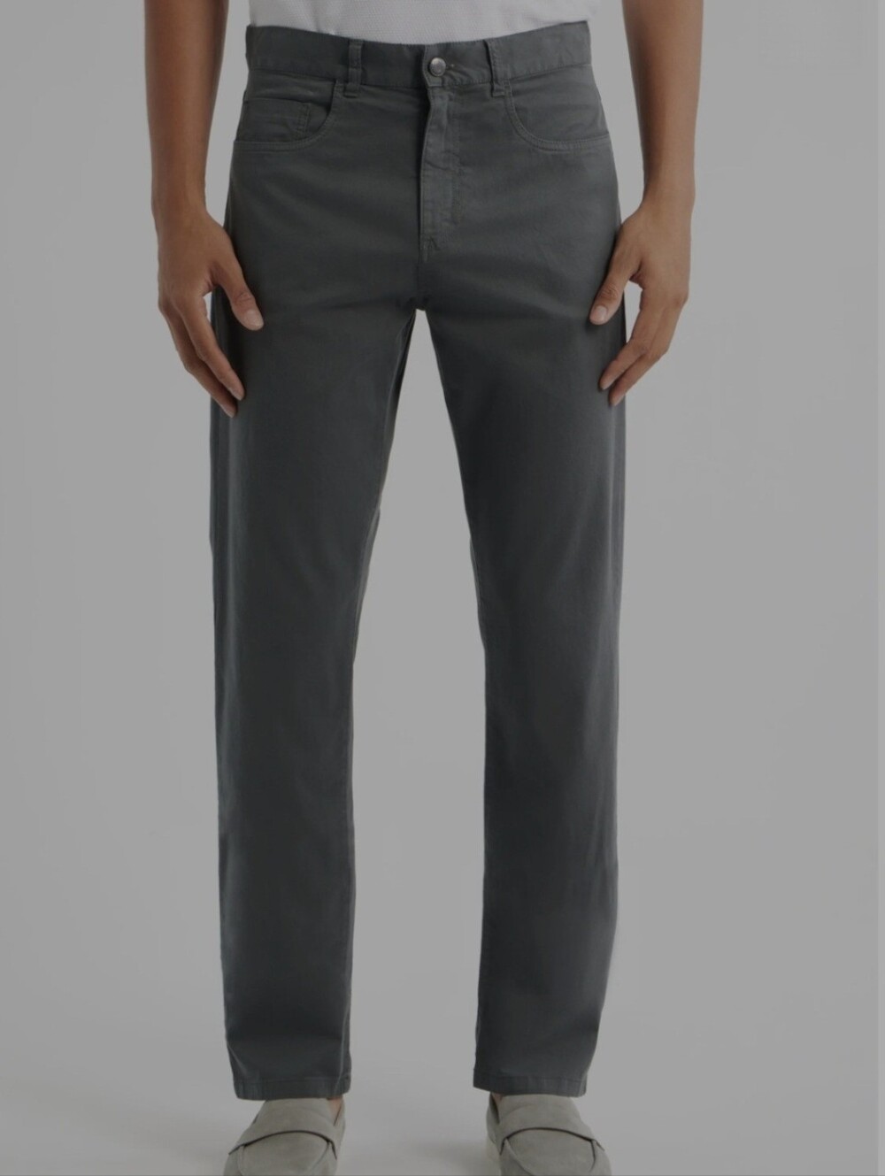 Canali Regular Fit 5-Pocket Cotton Stretch Twill Pants Size 52